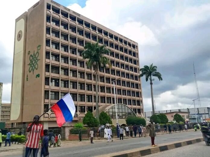 zzxxnn Protester holding Russian Flag