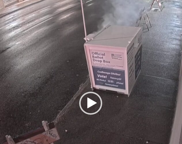 FBI Releases Video Showing Moment Motorist Stopped At Ballot Box In Portland, Oregon Before Setting It On Fire