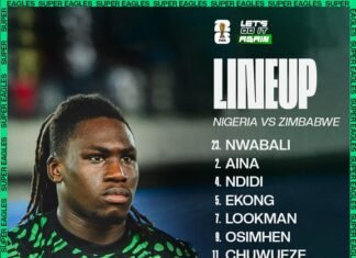 Super Eagles Starting Lineup For Nigeria Vs Zimbabwe Match