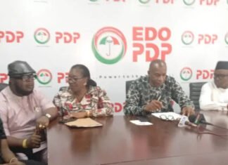 PDP Reacts To Edo Assembly Speaker’s Defection To APC, Dares Okpebholo To Release Names Of 17 Council Chairmen Who He Claimed Defected
