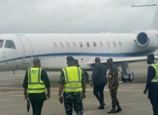 Fubara Arrives In Port Harcourt