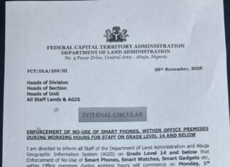 Wike’s FCT Administration Restates Ban On Smart Phones, Says Only ‘Torch Light Phones’ Allowed During Work Hours