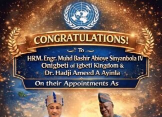 Global Honour: Onigbeti Of Igbeti, Engr. Bashir Sinyanbola Iv And Dr. Ayinla Decorated As Global Peace Ambassadors In Abuja