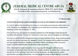 Abuja Hospital Reacts To Allegations Over Death Of Singer Ifunanya Nwagene Who Was Bitten By A Snake