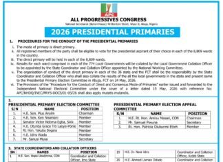APC Announces Guidelines And Committees For 2026 Presidential Primaries