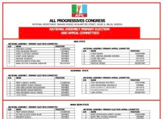 APC Announces National Assembly Primary Election And Appeal Committees