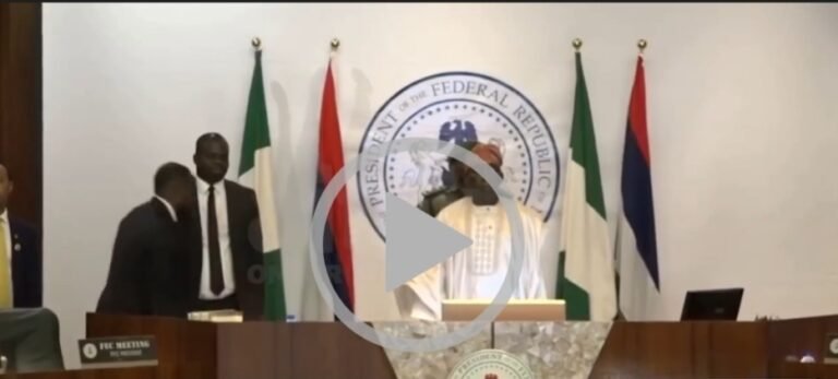 Confusion As Tinubu, Ministers Recite Old National Anthem At FEC Meeting [VIDEO]